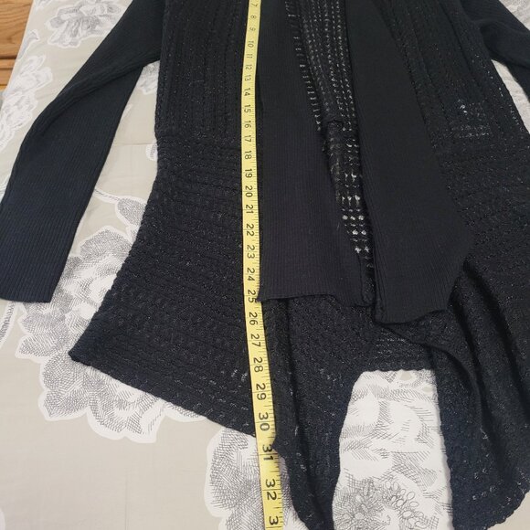Jones New York Wool Blend Dressy Black Open Cardigan Size Small EUC - Picture 7 of 9